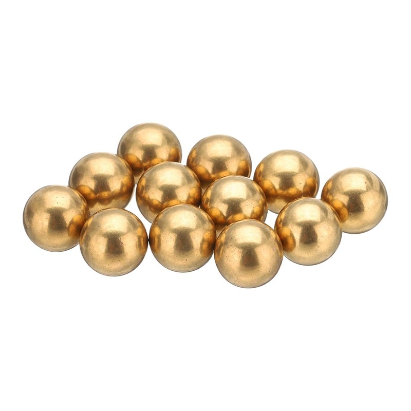 uxcell 12 Pcs 12 mm Bearing Balls H62 Brass G100 Precision Balls for Industrial Spheres, Machinery, Automotive, and DIY - Image 1